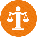 icône représentant la justice et qui sert à mettre en avant la catégorie Droit social et RH